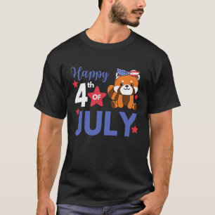 4. Juli Amerikanischer Roter Panda Für Kinder Cute T-Shirt