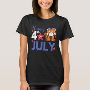 4. Juli Amerikanischer Roter Panda Für Kinder Cute T-Shirt