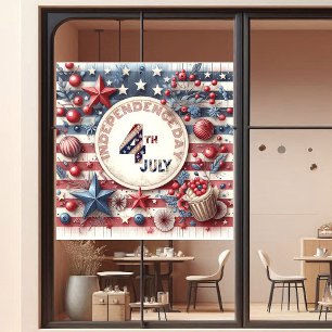 4. Juli Amerikanischer Unabhängigkeitstag Sterne & Fensteraufkleber