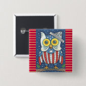 4. JULI, AMERIKANISCHES EIGENTUM, BIRD BUTTON Squa (Vorne & Hinten)