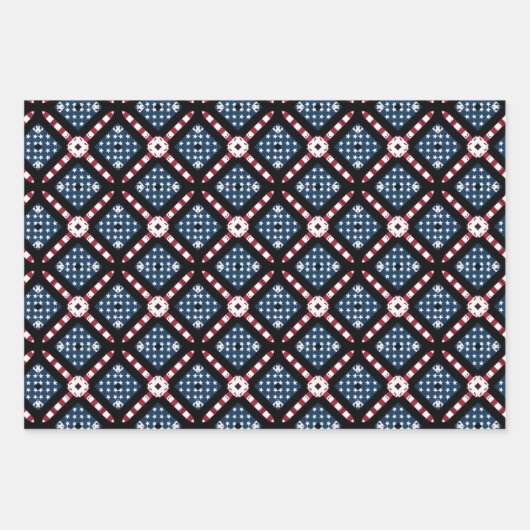 4. JULI - AMERIKANISCHES FLAGPAPIER SET VON 3 GESCHENKPAPIER SET (Vorderseite 3)