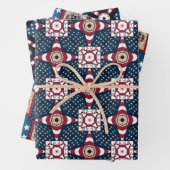4. JULI - AMERIKANISCHES FLAGPAPIER SET VON 3 GESCHENKPAPIER SET (Beispiel)