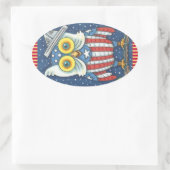 4. JULI - AMERIKANISCHES HOOT OWL STICKERS Oval *B (Tasche)