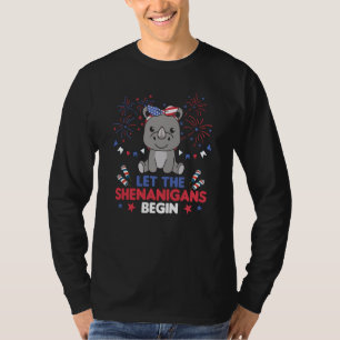 4. Juli Amerikanisches Süßes Nashorn Für Kinder Cu T-Shirt