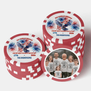 4. Juli Amerikas 250. Semiquincentennial-Jahrestag Pokerchips