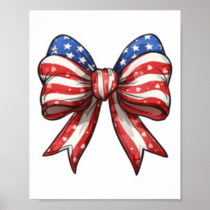 4. Juli Amerikas Coquette Bow Independence Day Poster
