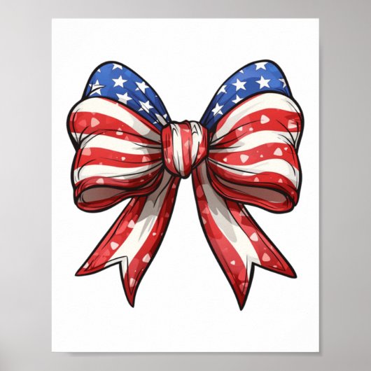 4. Juli Amerikas Coquette Bow Independence Day Poster (Vorne)