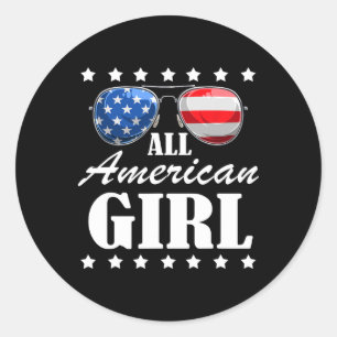 4. Juli Amerikas Unabhängigkeitstag Patriot Usa Wo Runder Aufkleber