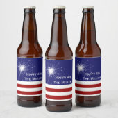 4. Juli Anpassbare Bezeichnung mit Namen Bierflaschenetikett (Flaschen)
