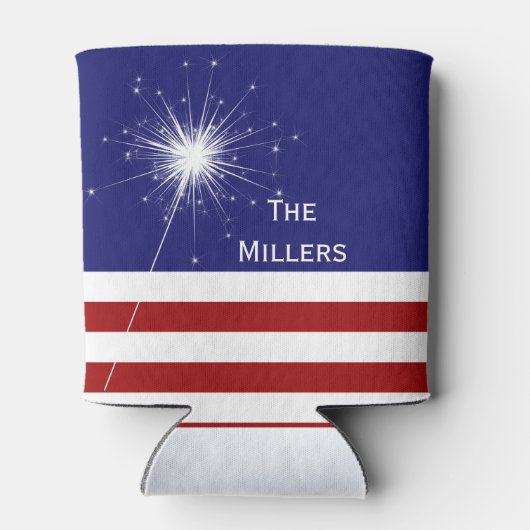 4. Juli Anpassbare Kegelkühler mit Sparkler Dosenkühler (Rückseite)