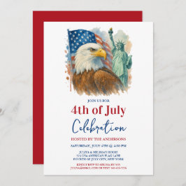 4. Juli Aquarell Adler Patriotisches Party Einladung