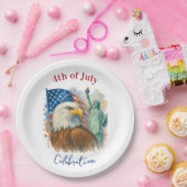 4. Juli Aquarell Adler Patriotisches Party Pappteller (Party)