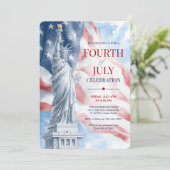 4. Juli Ausgabe der Flag-Illustration "Statue of L Einladung (Stehend Vorderseite)