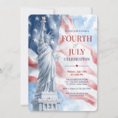 4. Juli Ausgabe der Flag-Illustration "Statue of L Einladung (Vorderseite)