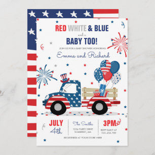 4. Juli Baby Dusche Red White Blue Baby Dusche in Einladung