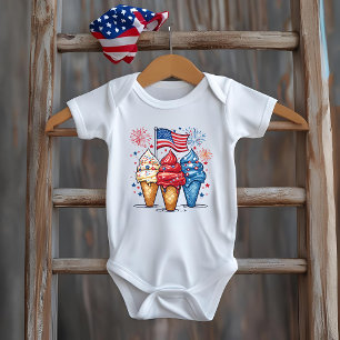 4. Juli Baby Ice Cream USA Bodysuit Strampler