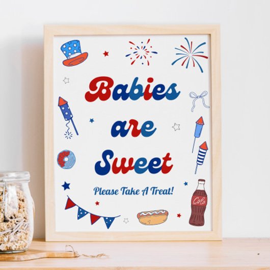 4. Juli Baby Shower Babys sind süß Mitbringsel Poster