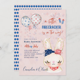 4. Juli BABY SHOWER INVITE Firecracker Bunny Einladung