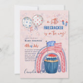 4. Juli BABY SHOWER INVITE Firecracker Cupcake Einladung (Vorderseite)