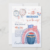 4. Juli BABY SHOWER INVITE Firecracker Cupcake Einladung (Vorderseite)