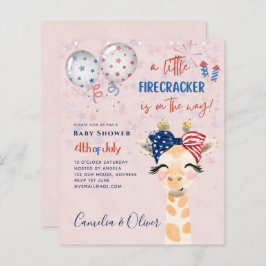 4. Juli BABY SHOWER INVITE Firecracker Giraffe