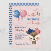 4. Juli BABY SHOWER INVITE Firecracker Hirsch Einladung (Vorne/Hinten)