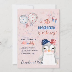 4. Juli BABY SHOWER INVITE Firecracker Pinguin Einladung