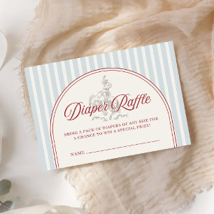 4. Juli Baby Shower Windel-Raffle Begleitkarte