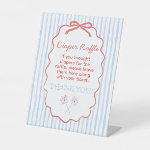 4. Juli Baby Shower Windel-Raffle-Schild Sockelschild