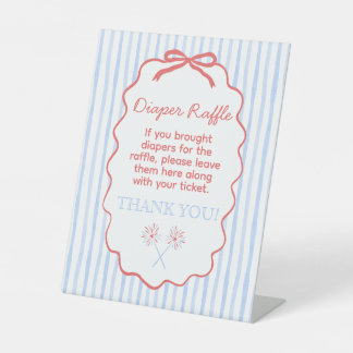 4. Juli Baby Shower Windel-Raffle-Schild Sockelschild