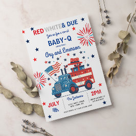 4. Juli Babydusche Baby-Q Babydusche Juli GRILLEN Einladung