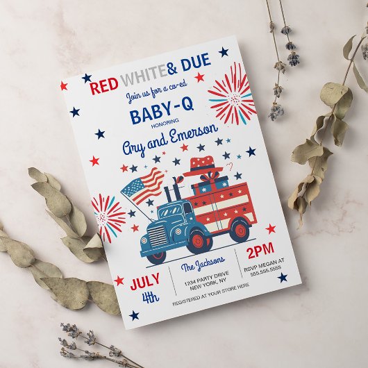 4. Juli Babydusche Baby-Q Babydusche Juli GRILLEN Einladung