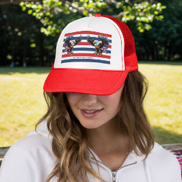 4. Juli Bald Eagle Red White Blue Patriotic Truckerkappe