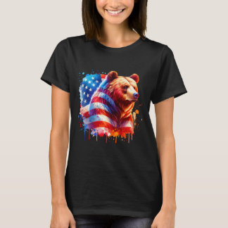 4. Juli Bär Patriotischer Vater Amerikanische USA- T-Shirt