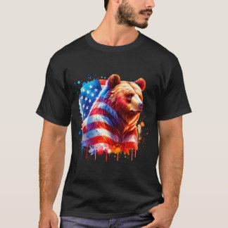 4. Juli Bär Patriotischer Vater Amerikanische USA- T-Shirt