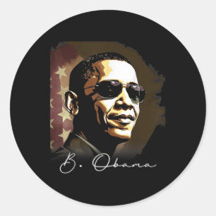 4. Juli Barack Obama Präsident Portrait Patrio Runder Aufkleber