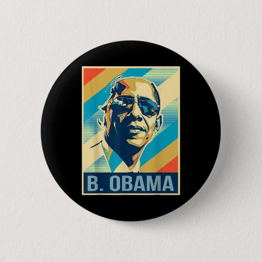 4. Juli Barack Obama Präsident Retro Patriotic Button (Vorderseite)