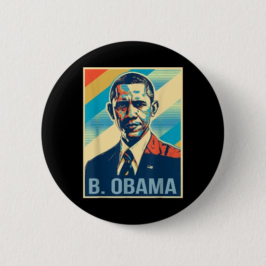 4. Juli Barack Obama Präsident Retro Patriotic Button (Vorderseite)