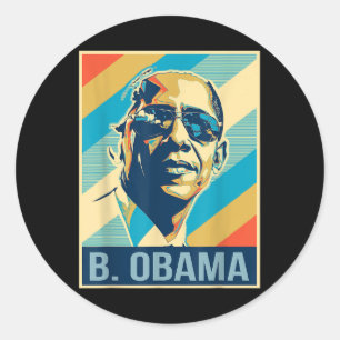 4. Juli Barack Obama Präsident Retro Patriotic Runder Aufkleber