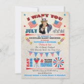 4. Juli Barbecue Grillen Baby Duwer Einladungen (Vorderseite)