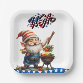 4. Juli Barbecue zum Tag der Unabhängigkeit Amerik Pappteller