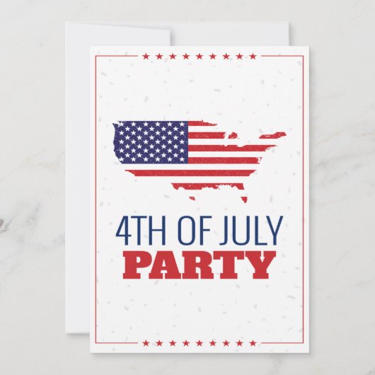 4. Juli Barbeque Party Einladung Amerika Karte (Rückseite)