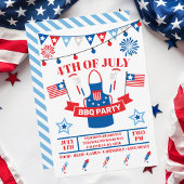 4. Juli Barbeque Schürze Light Blue GRILLEN Party Einladung