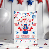 4. Juli Barbeque Schürze Light Blue GRILLEN Party Einladung