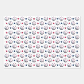 4. Juli Baseball Geschenkpapier Set (Vorderseite)