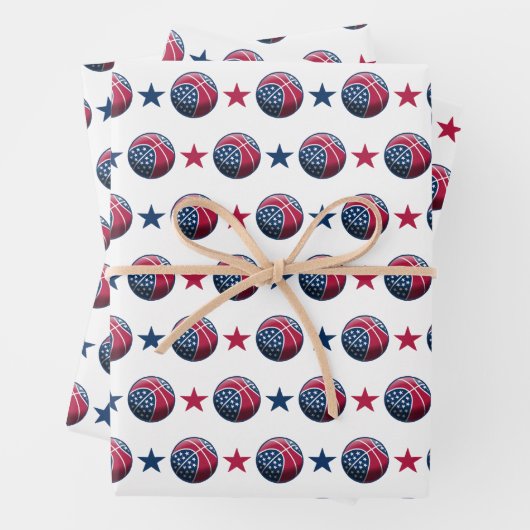 4. Juli Basketball Geschenkpapier Set (Beispiel)