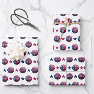 4. Juli Basketball Geschenkpapier Set