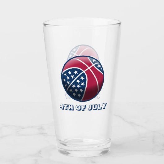 4. Juli Basketball Glas (Vorderseite)