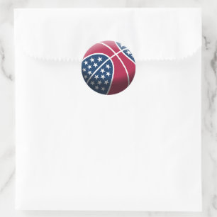 4. Juli Basketball Runder Aufkleber