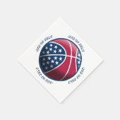 4. Juli Basketball Serviette (Ecke)